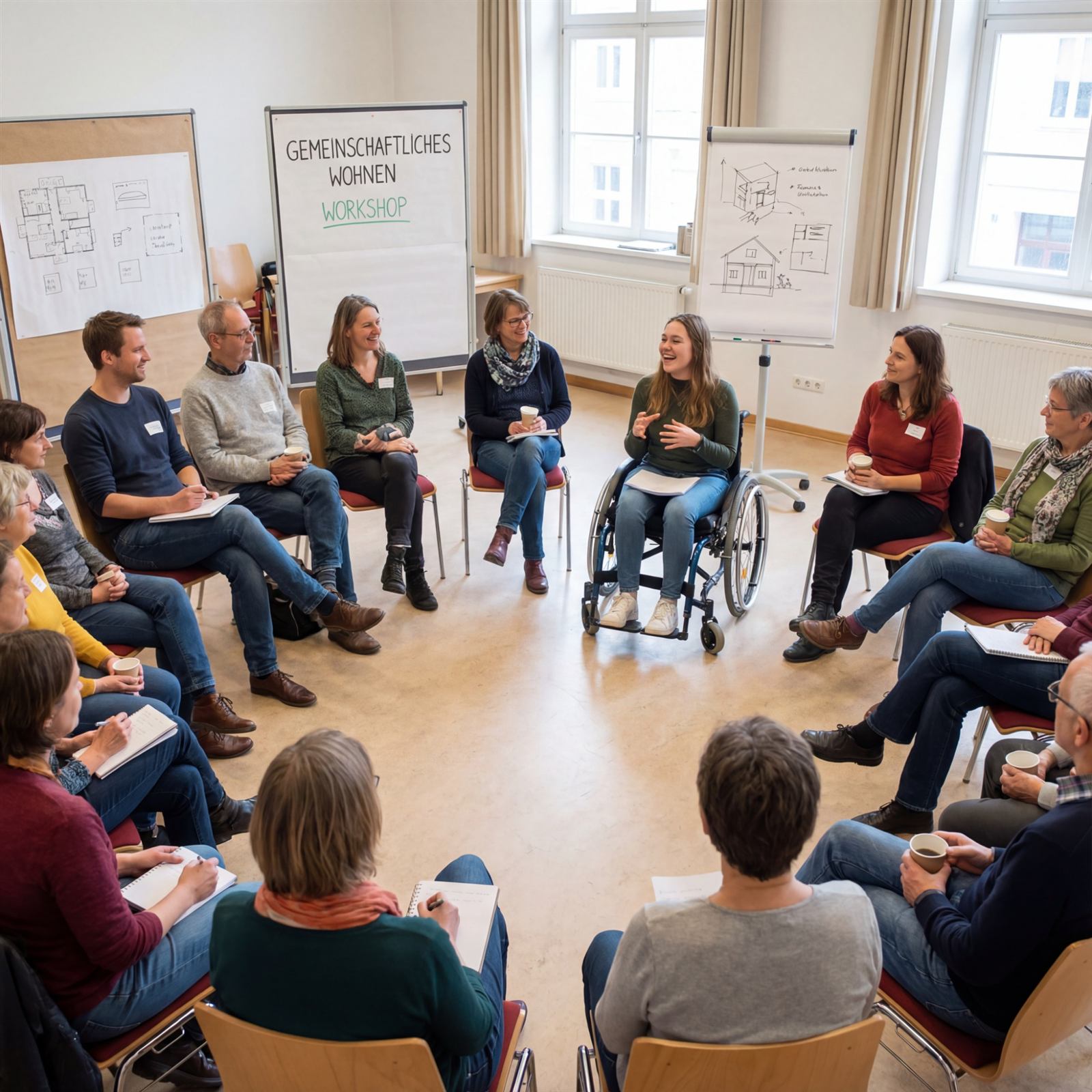 Sitzkreis Workshop Gemeinschaftliches Wohnen — inklusiv